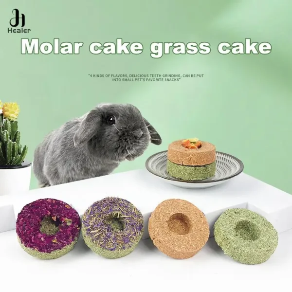 Cake d'herbe pour hamster, lapin, jouet à mâcher naturel pour petits animaux, friandises pour lapin