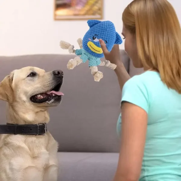 Octopus Toy For Dogs Interactive Chewing Plush Toys With Sound Pet Supplies Squeaky Octopus Plush Toy For Small Medium Large – Image 2