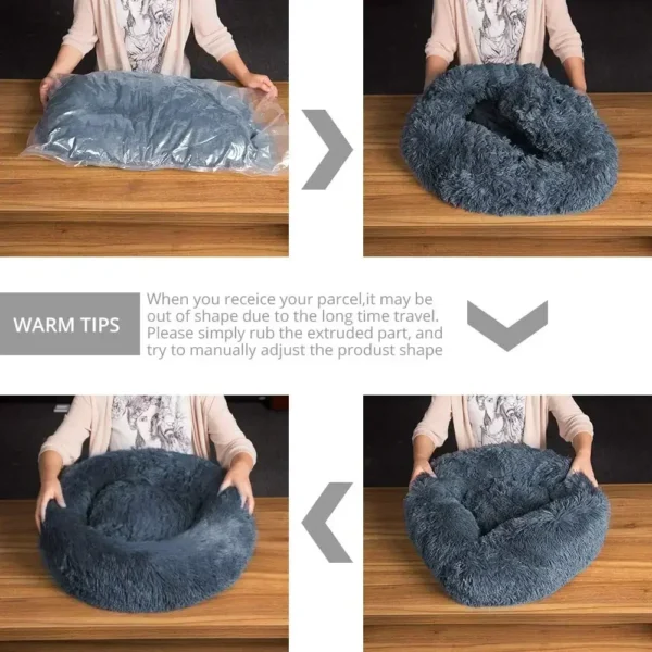 Lit pour chien de compagnie confortable Donut Cuddler chenil rond pour chien coussin pour chien et chat lavable ultra doux canapé chaud d'hiver vente chaude – Image 4