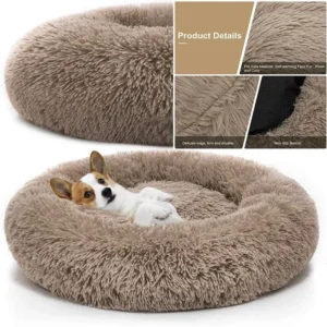 Lit pour chien de compagnie confortable Donut Cuddler chenil rond pour chien coussin pour chien et chat lavable ultra doux canapé chaud d'hiver vente chaude