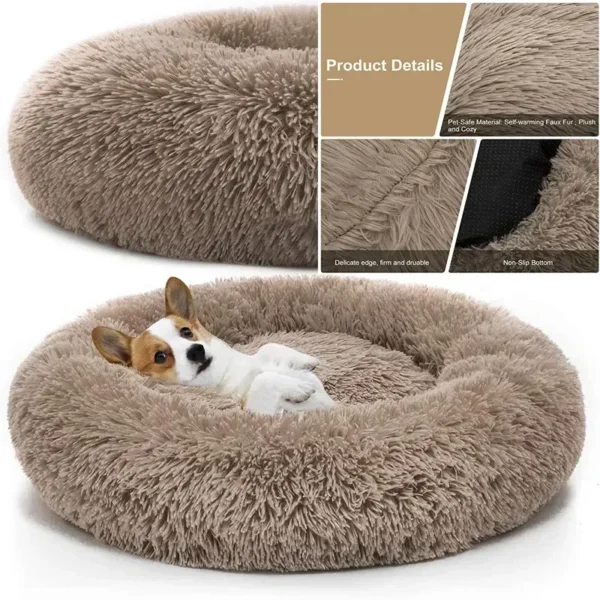 Lit pour chien de compagnie confortable Donut Cuddler chenil rond pour chien coussin pour chien et chat lavable ultra doux canapé chaud d'hiver vente chaude