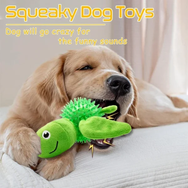 Jouets à mâcher pour chien en forme de tortue Jouet à mâcher pour chien multifonctionnel en TPR Nettoyage des dents pour les petits et moyens grands chiens pour les garder occupés – Image 2
