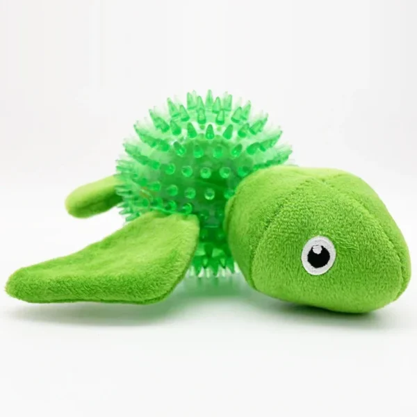 Jouets à mâcher pour chien en forme de tortue Jouet à mâcher pour chien multifonctionnel en TPR Nettoyage des dents pour les petits et moyens grands chiens pour les garder occupés – Image 5