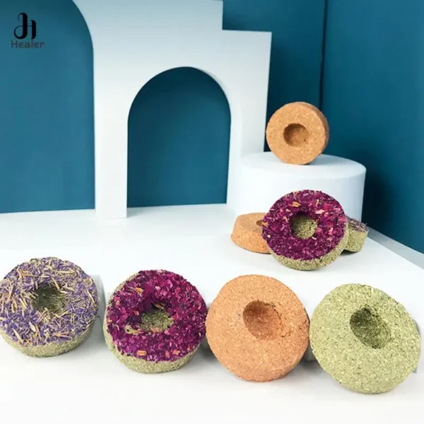 Cake d'herbe pour hamster, lapin, jouet à mâcher naturel pour petits animaux, friandises pour lapin – Image 5
