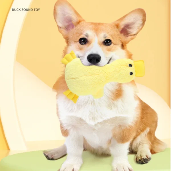 Pet Supplies Jouet pour chien pour petites, moyennes et grandes races Canard jaune avec grincement doux Amusant pour les chiots d'intérieur et les chiots âgés – Image 2